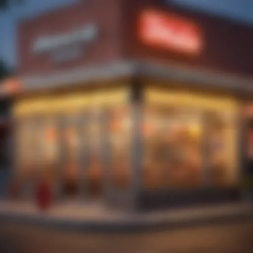 A vibrant fast food restaurant exterior showcasing a popular franchise
