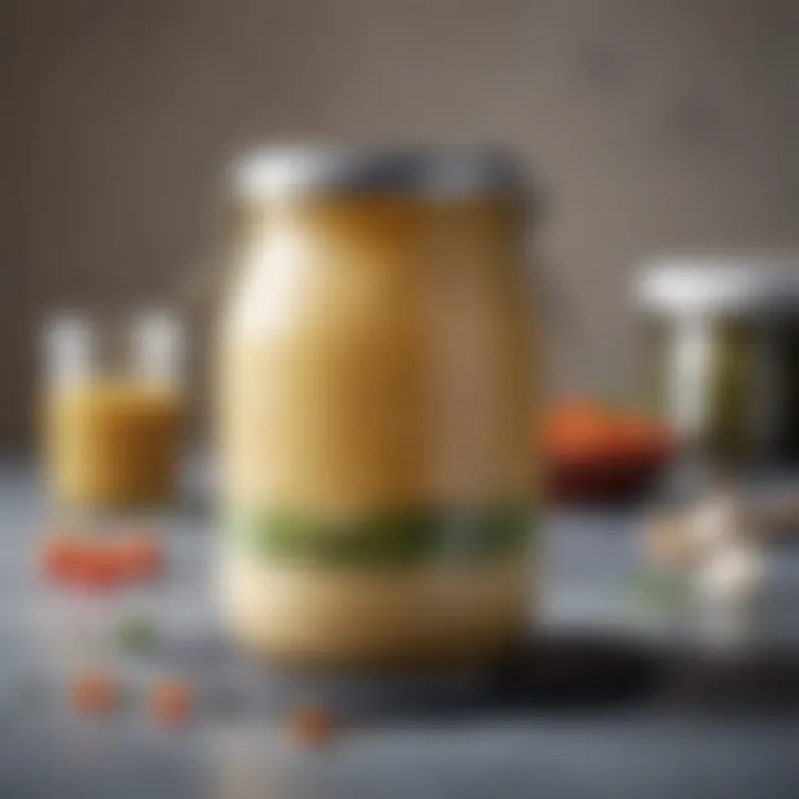 A stylish jar showcasing a homemade fat-free dressing