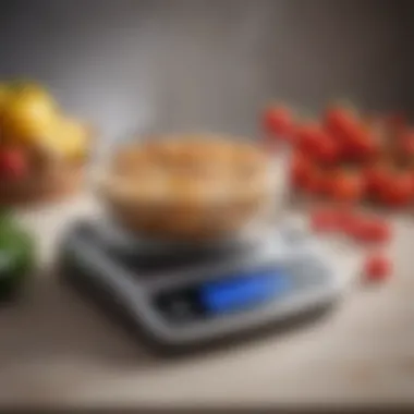 Precision Food Scale for Macro Tracking Precision food scale displaying macronutrient breakdown