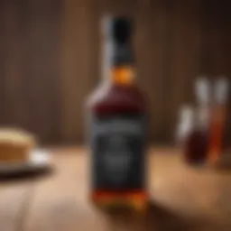 A bottle of Fridays Jack Daniel's Sauce elegantly displayed on a wooden table