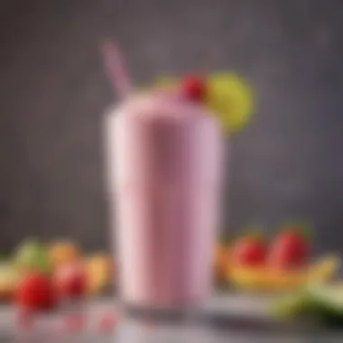 Refreshing fruit milkshake with vibrant colors