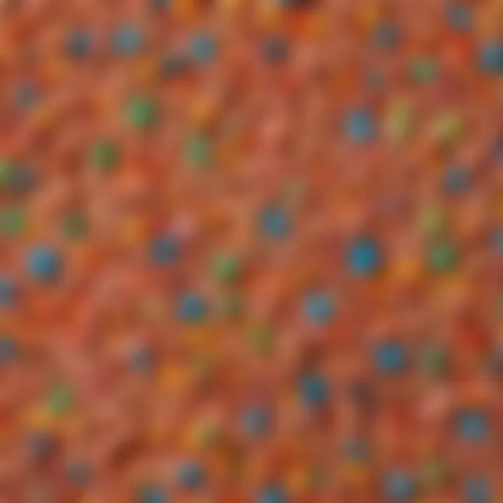 Close-up of a delicious Fruity Pebbles Rice Krispie treat with a glossy finish