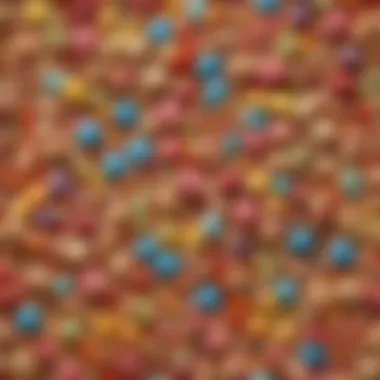 Creative Platter of Fruity Treats A creative platter showcasing Fruity Pebbles Rice Krispie treats with various toppings