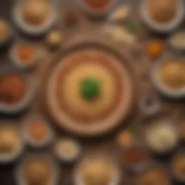A global map highlighting different grain dishes from around the world