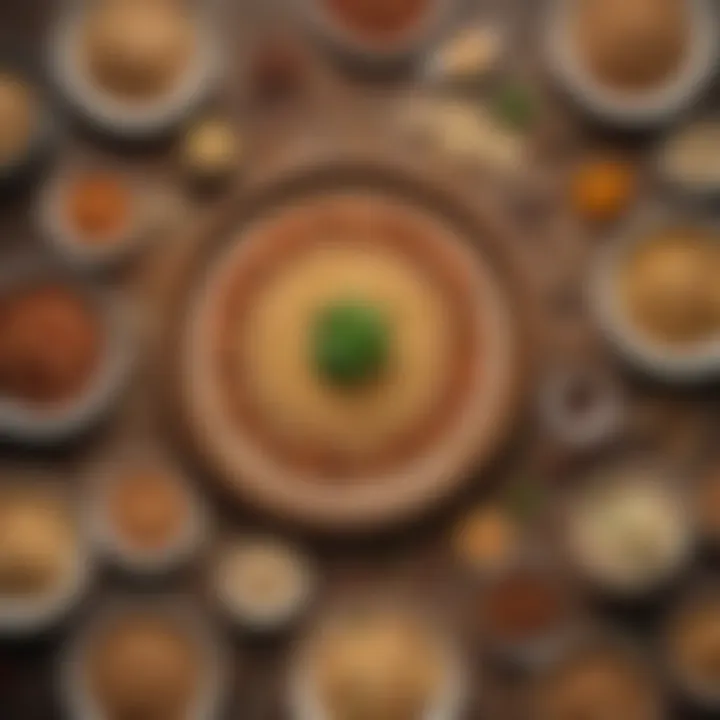 A global map highlighting different grain dishes from around the world