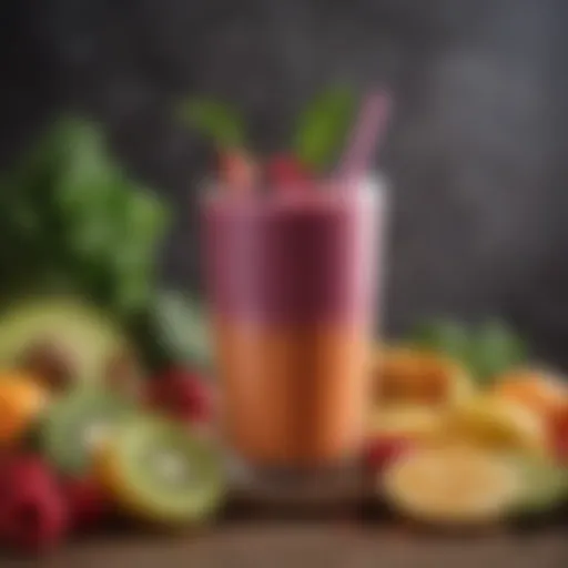 Colorful smoothie packed with fruits and vegetables