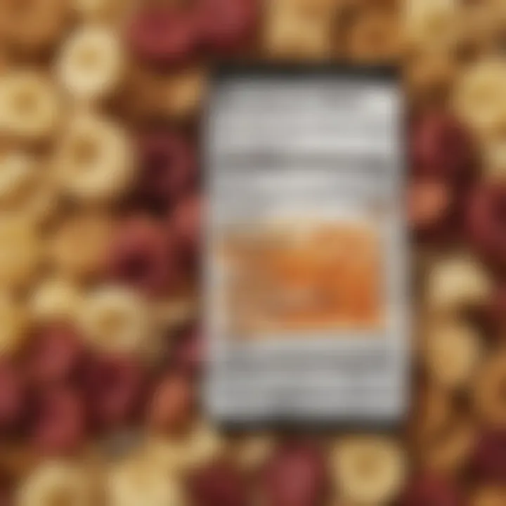 Close-up of a nutritional label on a healthy snack product