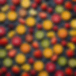 A vibrant assortment of colorful fruit-based snacks arranged artistically.