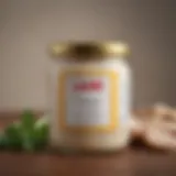 A pristine jar of high-quality lard showcasing its creamy texture and color.