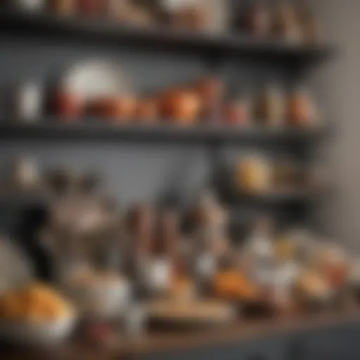 A beautifully arranged home goods display showcasing a variety of kitchenware and decor items.