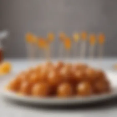 A beautifully presented platter of honey lollipops, perfect for gatherings.