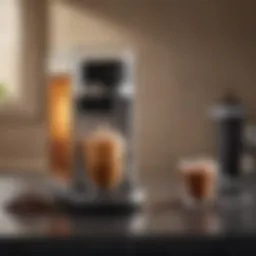 Elegant instant iced coffee maker on a countertop.