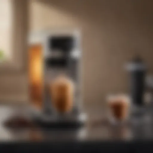 Elegant instant iced coffee maker on a countertop.