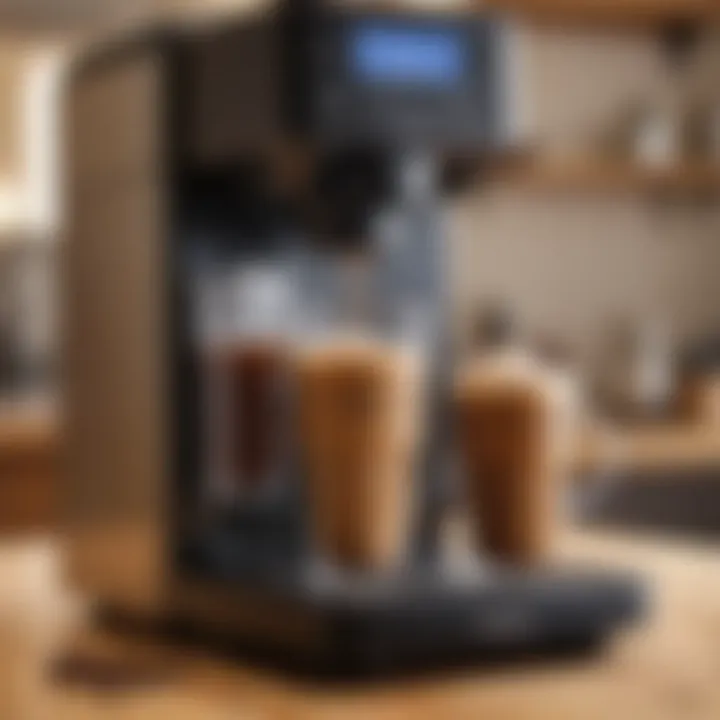 User-friendly interface of an iced coffee maker.
