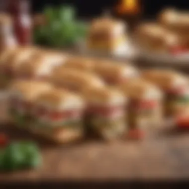 Gourmet Finger Sandwiches Elegant presentation of gourmet finger sandwiches with fresh ingredients