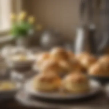 A cozy kitchen scene showcasing scone preparation