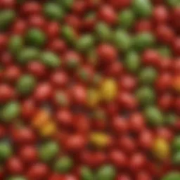 A close-up of Jalapeno M&Ms showcasing their vibrant colors and unique texture.