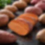 Vibrant Japanese sweet potato seeds in a natural setting