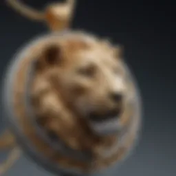 Close-up view of the Kay Jewelers lion pendant showcasing intricate detailing