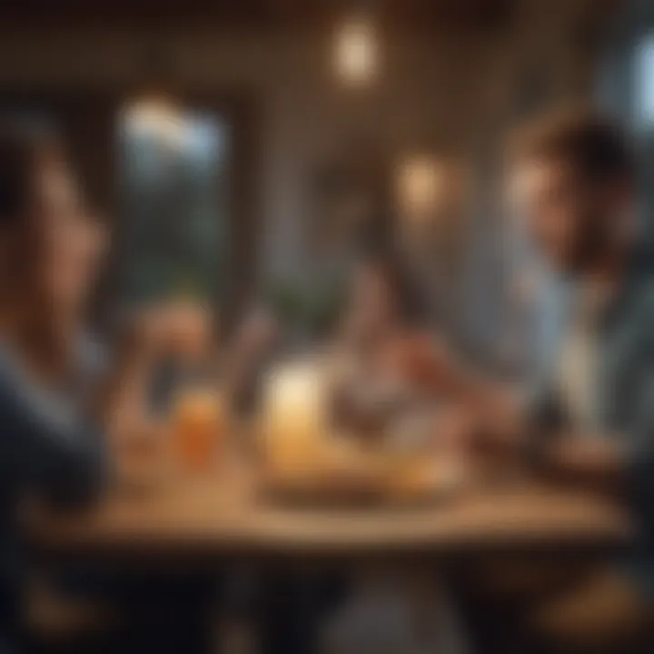 Group of friends enjoying drinks in a social setting