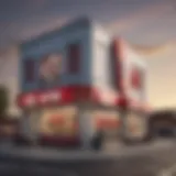 Exterior view of a KFC building showcasing unique architecture