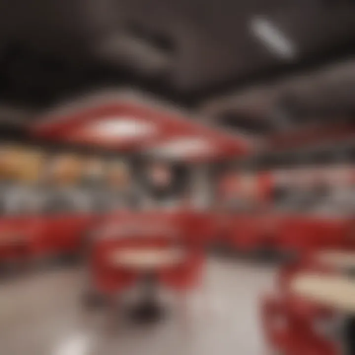 Interior layout of a KFC restaurant highlighting operational design
