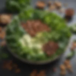 A vibrant display of leafy greens and nuts