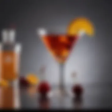 A classic Manhattan cocktail garnished with a cherry and orange twist.