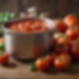 Fresh ingredients for tomato sauce