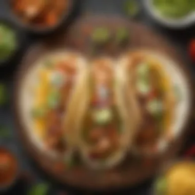 Deliciously Garnished Chicken Tacos Delicious chicken tacos garnished with fresh ingredients