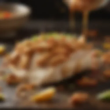 Rich Blend Infusing Flavor A close-up of chicken being seasoned with a rich blend