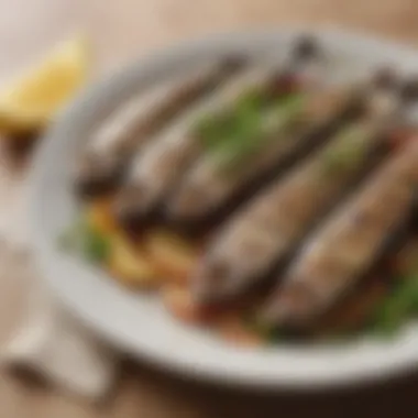 Grilled Sardines with Fresh Herbs A vibrant Mediterranean dish featuring grilled sardines garnished with herbs