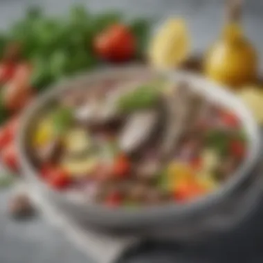 Ingredients for Sardine Salad Ingredients for a Mediterranean sardine salad displayed artfully