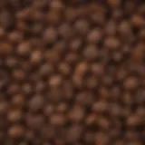 A selection of natural decaf coffee beans showcasing various colors and textures