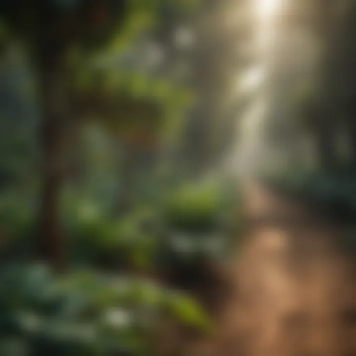 A scenic coffee farm emphasizing sustainable coffee cultivation practices