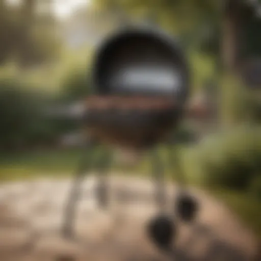 Elegant charcoal grill showcasing traditional design elements