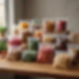 Assorted non-plastic food storage bags displayed on a wooden table