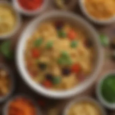 An artisanal bowl filled with Olive Garden's unique pasta varieties highlighted with colorful vegetables