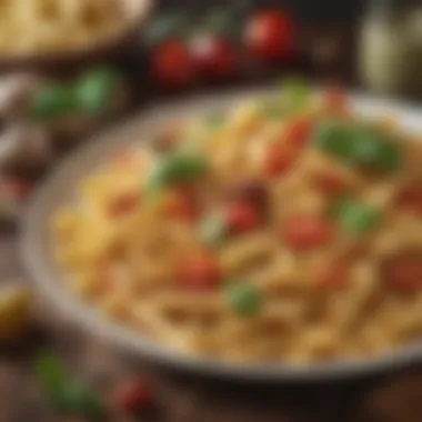 A close-up view of Olive Garden's delectable pasta ingredients emphasizing quality and freshness