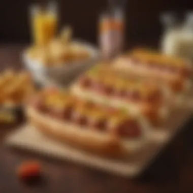 Gourmet Presentation of Hot Dogs in Modern Cuisine Oscar Mayer Natural Beef Hot Dogs served in a gourmet setting.