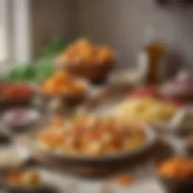 A vibrant display of fresh ingredients paired with paccheri pasta in a charming kitchen setting