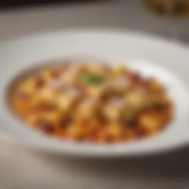 A culinary masterpiece showcasing paccheri in a gourmet presentation with elegant plating