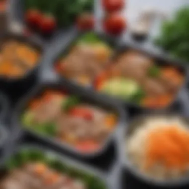 Efficient Meal Prep for Busy Lifestyles A meal prep scene with neatly packaged pesco vegetarian ingredients ready for the week.