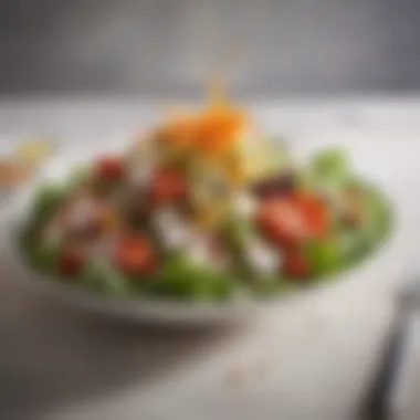 Elevated Presentation for Culinary Delight A beautifully plated salad showcasing artistic ingredient arrangement
