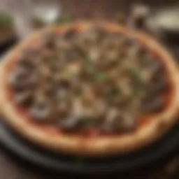 A visually appealing mushroom pizza topped with fresh ingredients