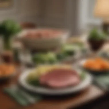 Festive Dining: Table Setting for Corned Beef and Cabbage A festive table setting for enjoying corned beef and cabbage