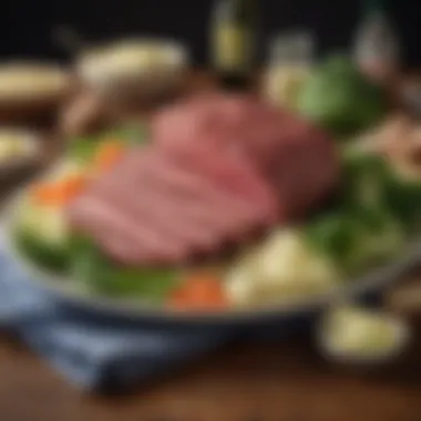 Essential Ingredients for Corned Beef and Cabbage Ingredients arranged for a simple corned beef and cabbage dish