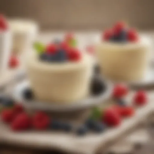 A bowl of creamy pudding sweetened with stevia, garnished with fresh berries