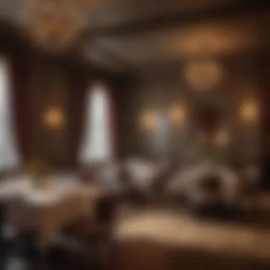 Ambiance and Elegance in Dining Elegant restaurant interior with ambient lighting.