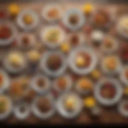 A colorful array of ready-made breakfast options arranged beautifully on a table